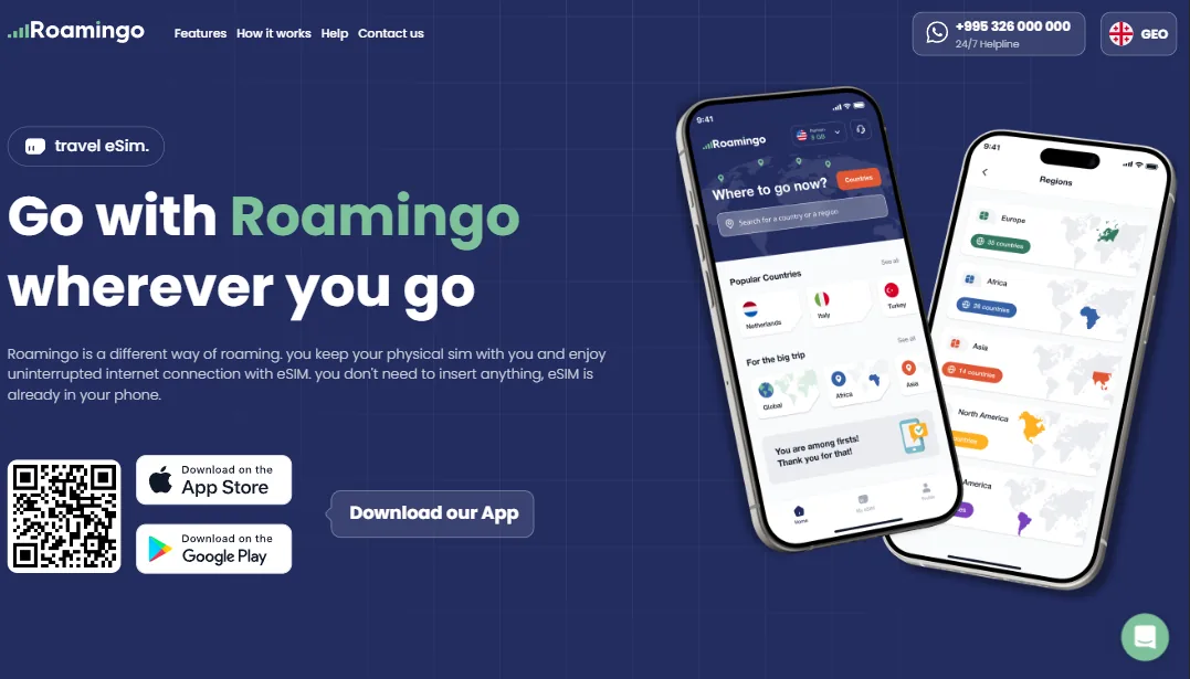Roamingo customer website: Go with Roamingo wherever you go